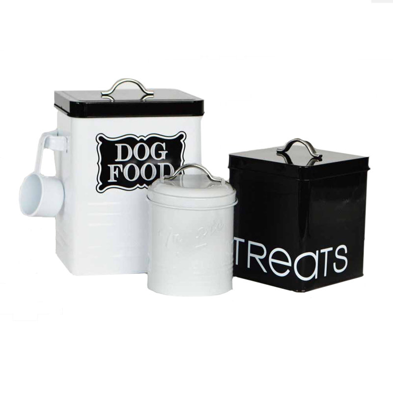 Alcott Hill Metal Pet Food Canister Pet Treat Jar Set Wayfair.ca